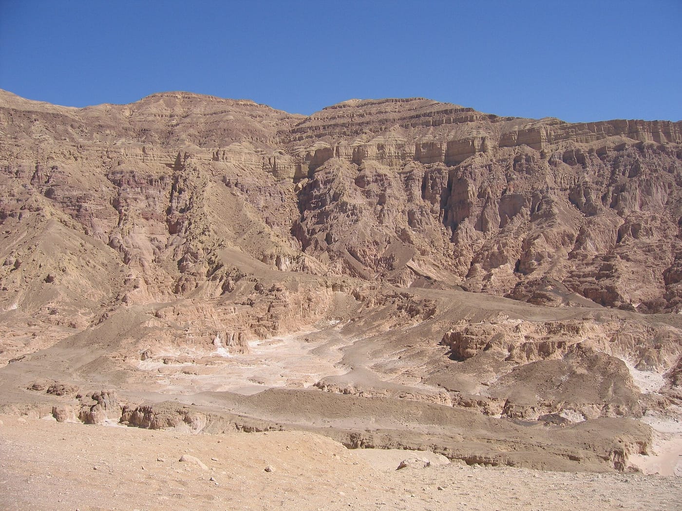 Narrow striped sandstone walls of the Coloured Canyon in Sinai on a tour from Sharm El Sheikh